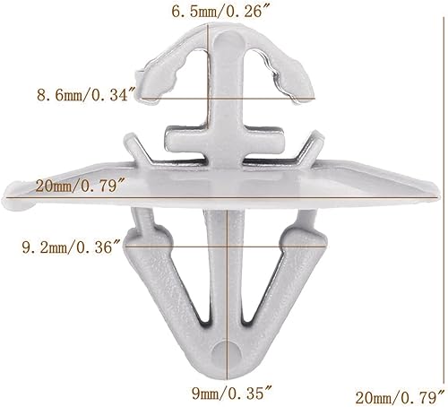 Lot de 50 clips en plastique pour moulures de porte latérale pour Opel Vivaro/Renault - Poukt