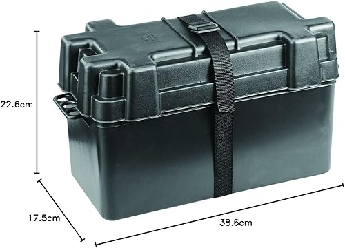 NuovaRade Boîtier de Batterie jusqu'à 120 Ah Dimensions internes Noir 38,6 x 17,5 x 22,6 cm - Poukt
