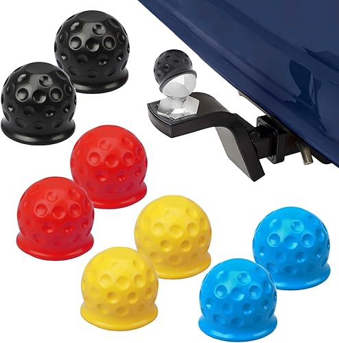 8pcs Cache-Boule pour Crochet de remorque, caches d'attelage de remorque en Caoutchouc, Capuchon de Protection de Boule d'attache Remorque - Poukt