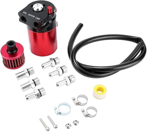 DEWIN Oil Catch, Catch huile Perplexe Huile Catch Can réservoir réservoir Huile Oil Catch Can Auto Universel Bidon d'Huile Voiture Réservoir Rouge (300ML) - Poukt