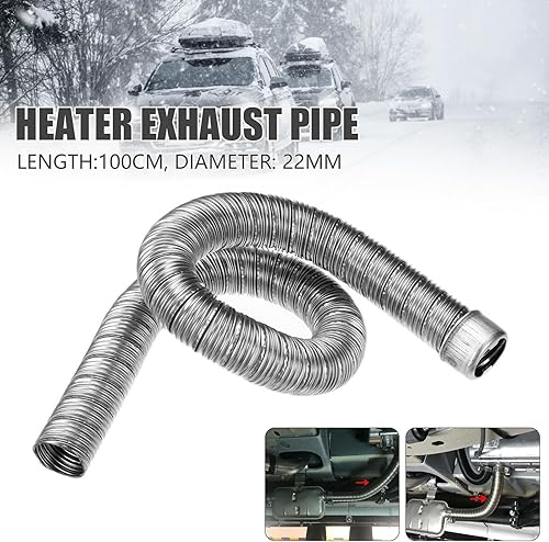 Tuyau d'échappement de chauffage auxiliaire de voiture de 100 cm, 22 mm en acier inoxydable double couche, pour réservoir de carburant Webasto Eberspacher - Poukt