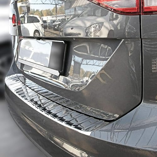 Recambo Protection de seuil de Chargement en Acier Inoxydable chromé Compatible avec VW TOURAN II 5T à partir de 2015 | avec Bords | Qualité supérieure de la Marque - Poukt