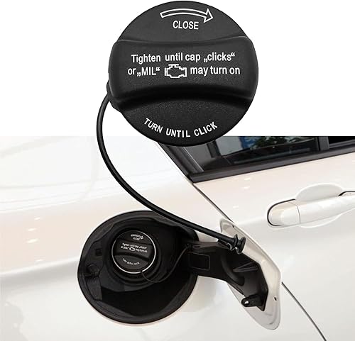 Bouchon de réservoir de carburant 16117222391 compatible avec Série 5 E60 E61 X5 E70 X3 E83 Série 1 E81 E87 E82 E88 Série 3 E90 E91 E92 E93 MINI CLUBMAN Remplace # 16116756772 - Poukt