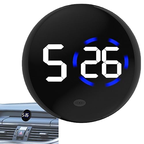 Horloge numérique de voiture – Horloge étanche à coller, montre de véhicule à piles, horloge de tableau de bord réglable en volume | Autocollant d'horloge à affichage simple des heures, installation - Poukt