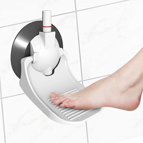 LORESJOY Repose-Pieds de Douche, Repose-Pied de Douche pour Le Rasage des Jambes, Repose-Douche Ventouse, Repose-Pédicure avec Ventouse Puissante, Support de Pied de Rasage - Poukt