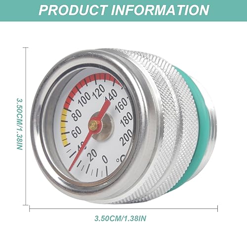Gauge de température d'huile, jauge de température l'huile pour 0-200 ℃ Tempration du moteur remplacement avec accessoires en alliage en alliage en aluminium Pointer & Scale, M30X1 - Poukt