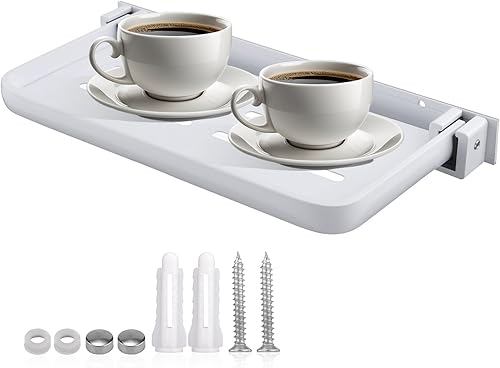 PEUTIER Étagère Pliable en Aluminium pour Camping-Car, Étagère Murale Pliable à 90 Degrés pour l'Intérieur Libérez de l'espace pour Camping-Car Remorque Lit Canapé de Cuisine (Blanc) - Poukt