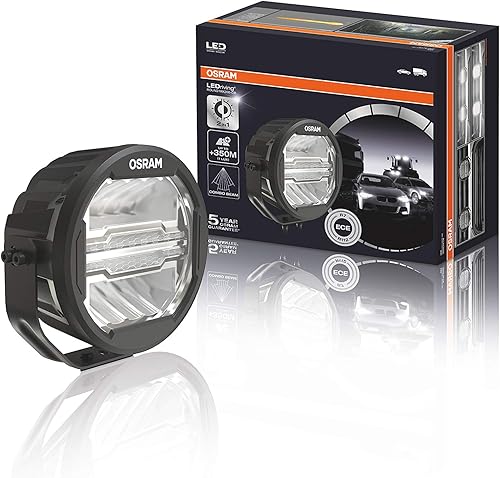 OSRAM LEDDL111-CB Round, phare LED pour éclairage de champ proche et lointain, combo, 3000 lumens, faisceau lumineux jusqu'à 300 m, phare à LED/feu de route auxiliaire et feu de position, ECE - Poukt