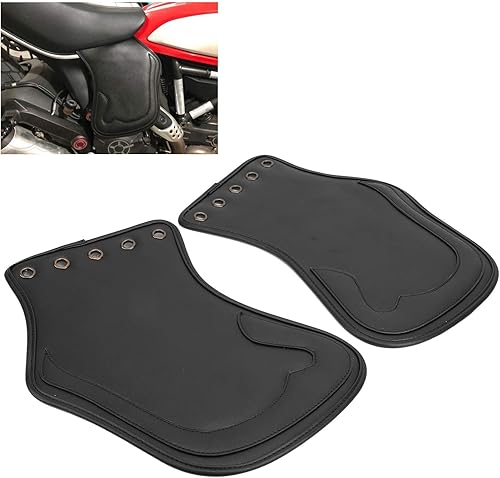 QANYEGN Selle De Déflecteur De Chaleur 2 Pièces, Cté De Déflecteur De Chaleur en PU, Coussinet De Déflecteur De Bouclier Thermique De Selle Latérale en Cuir pour la Plupart des Motos - Poukt