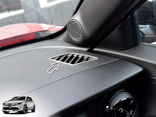 autoCOVR Couvercle en acier pour Alfa.Romeo Junior | Cadres décoratifs pour prises d'air | 2 pièces inox électrique hybride Q4 rapide intense spécial Milan accessoires tuning pièces - Poukt