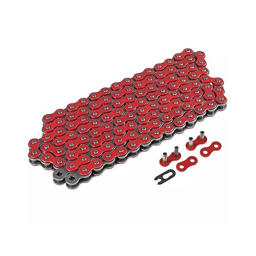 FLYINGDREAM Chaîne de moto 420 108 maillons pour 50 cc 70 cc 90 cc 110 cc 125 cc Dirt Pit Bike ATV, Go Kart, Mini Bike, Scooter, Quad (Rouge) - Poukt