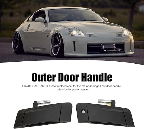 Qiilu poignée de porte de voiture, 2pcs Poignée de porte extérieure Extérieur Extérieur Extérieur Noir Poignée De Porte 80607-CD00B Noir De Remplacement pour Nissan 350Z 2003-2009 - Poukt