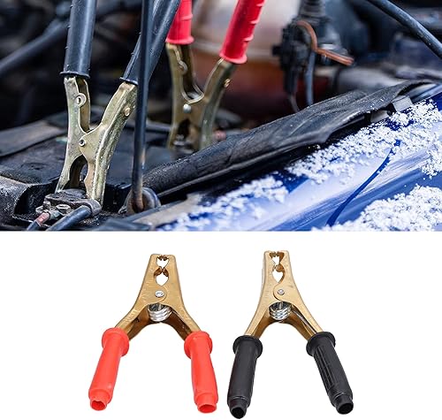 Pince de Batterie de Voiture 200a, 2 Pièces Pince Crocodile Electrique pour Charger et Tester les Batteries, Connecteur de Pince de Chargeur de Test électrique en Cuivre, Rouge Noir - Poukt
