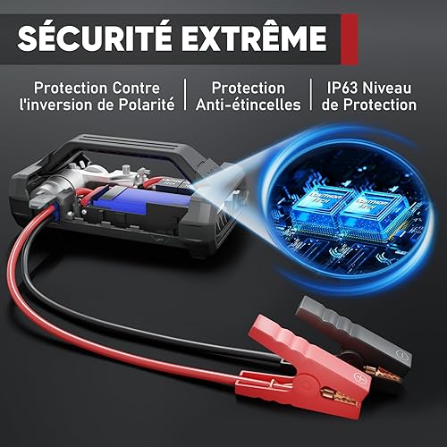 LOKITHOR JA302 Booster Batterie Voiture 2500A avec 150 PSI Compresseurs d'air 12V Démarreurs de Batterie au Lithium (pour Jusqu'à 8.5L Gas ou 6.5L Gazole) Jump Starter avec Lampe LED,36 Mois en Veille - Poukt