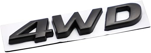 2pcs 4WD Emblem Autocollants Décoratifs 3D en Métal Avec Inscription 4 roues Motrices Pour Toutes les Voitures (noir) - Poukt