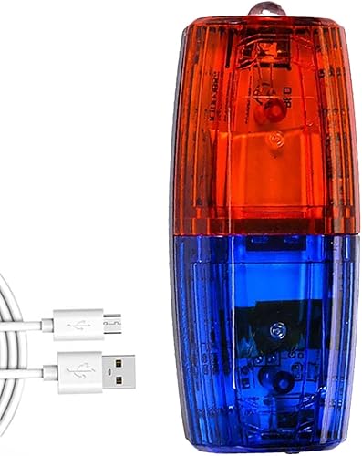 Clip LED étanche, lumière clignotante de sécurité, stroboscope rouge bleu, lampe rechargeable par USB, lumière d'avertissement d'épaule, stroboscopique rouge bleu, lampe à clip transparente, - Poukt