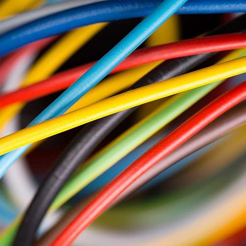 1M FIL ELECTRIQUE 1mm² 12/10 MOTO MOBYLETTE SCOOTER TRACTEUR TONDEUSE CABLE NOIR BLEU BLANC ROUGE VERT JAUNE (Rouge) - Poukt