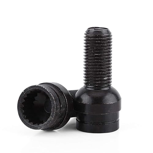 Écrou pour boulon de roue de voiture, 4 + 1 M14 x 1,5 mm, boulon de roue en acier noir et jeu d'écrous de verrouillage - Poukt
