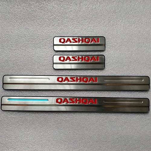 4 Pièces Plaques Plinthes en Acier Inoxydable pour NIS-san Qashqai J10 J11 J12 2016 2017 2018 2019-2022, Voiture Seuil de Porte Door Sill Contre Les Rayures Protection Accessoires,Silver - Poukt