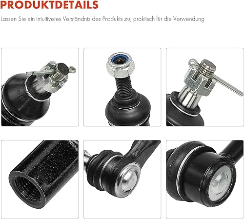 Frankberg 2 rotules de suspension + 2 tiges de couplage + 2 rotules de direction essieu avant compatibles avec NP300 Navara D40 NP300 Navara Pick-up D23 D23T Pathfinder III Van R51 Replace# 4242082Z00 - Poukt