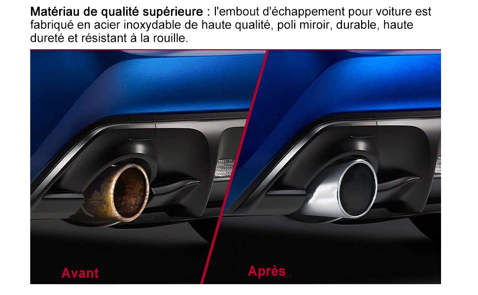 embout echappement 76mm embout silencieux voiture embout echappement inox