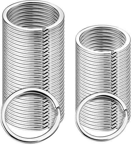 Sopito 100Pcs Anneaux Porte Clé, Anneau Clef, 25mm et 28mm Convient pour Les Clés de Voiture, Chambre, Bureau, Plats Anneau Porte Clef pour Ranger Différentes Clés, DIY et Artisanat - Poukt
