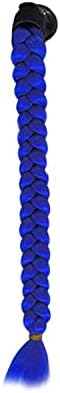 Aublinto Tresses De Casque De Moto,Tresse De Casque Moto,Queue De Cheval Casque,Casque De Moto Tresses Perruque Queue De Cheval Ventouse DéTachable,Queue De Cheval Casque Moto,Bleu Royal - Poukt