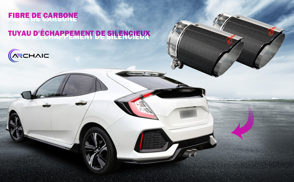 Embout d'échappement de voiture honda civic hatchback