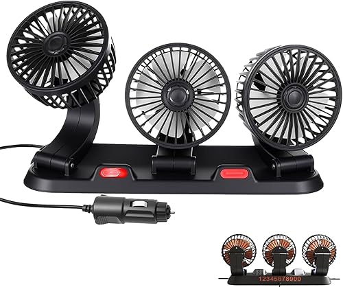 YeahBoom Ventilateur de Voiture,2 Vitesses,Rotatif à 360°,Ventilateur de Refroidissement de Voiture,pour Voitures Camions Bateaux SUV RV - Poukt
