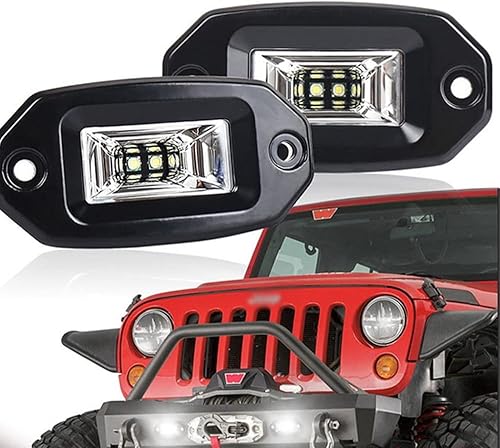 2 Pièces LED De Travail 20W Flood Offroad Driving Auto Fog Lamp pour Jeep 4X4 ATV UTV SUV Truck Boat - Poukt