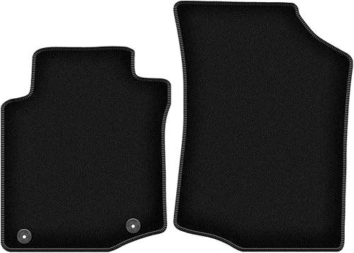 Wielganizator Tapis Avant sur Mesure en Velours pour Citroen C1 I (2005-2014) - Qualité : Basic | Ajustement précis, sous-Couche antidérapante, 2 pièces - Noir - Poukt