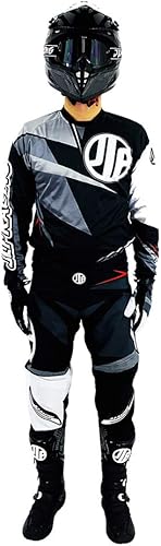 JLP RACING Tenue Enfant Moto Cross Quad Enduro VTT BMX MTB Noir Gris Blanc Taille 26 US 8 9 Ans - Poukt