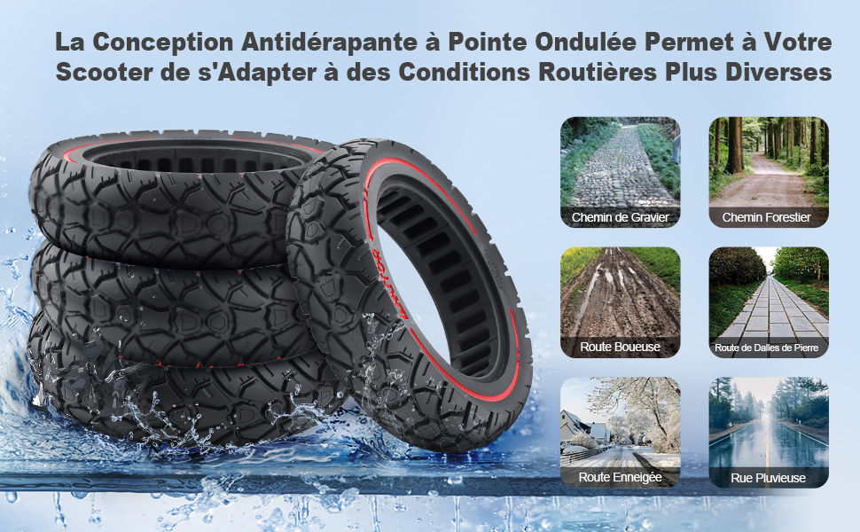 pneus de rechange en caoutchouc 8,5" Solide scooter électrique Xiaomi M365 1S, Pro/Gotrax XR