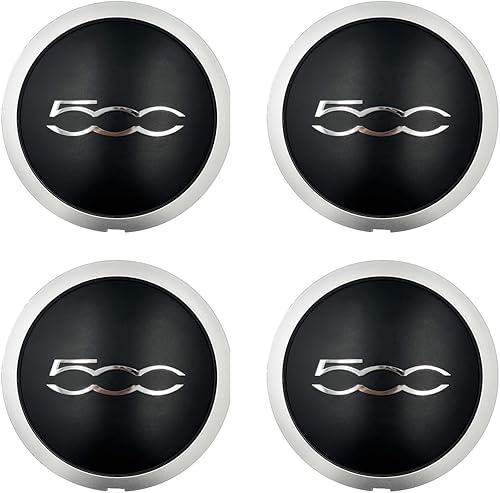 EIHI 4 Pièces Enjoliveur pour F-I- 500 500C 500L 500X(07-23 Ans),Cache Moyeu ,Jantes Enjoliveurs Accessoires pour Voitures,Accessoire,Enjoliveur(Noir,B) - Poukt