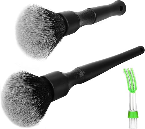 KAMEUN Pinceau de Détail, 3pcs Brosse Nettoyage Voiture Set, Detailing Pinceau Auto, Kit de Brosse Nettoyage Voiture Intérieur Extérieur pour Roues de La Voiture/Tableau de Bord/Bouches D'aération - Poukt