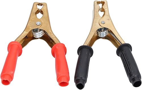 Pince de Batterie de Voiture 200a, 2 Pièces Pince Crocodile Electrique pour Charger et Tester les Batteries, Connecteur de Pince de Chargeur de Test électrique en Cuivre, Rouge Noir - Poukt