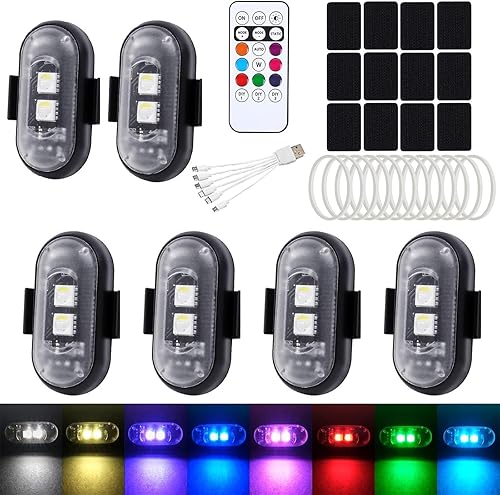 behone Lampes L-Ed,Flash L-Ed pour Voiture,LED pour Voiture pour l'éclairage intérieur,Lamp-e de vol avec télécommande,Lampes L-Ed pour Moto, Drone (4 pièces) - Poukt
