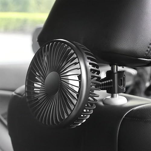 DAJASD Ventilateur De Voiture 12V, Ventilateur De Refroidissement Avec Réglable À 360 °, Ventilateur Portable Avec 3 Vitesses De Vent Fort, Ventilateur De Siège D'auto Pour Voiture SUV RV Camion Van - Poukt