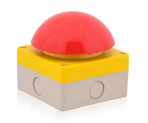 Bouton manuel brut Bouton poussoir Interrupteur Bouton champignon Pédale de commande Arrêt d'urgence Buzzer ouvre-porte 1NO+1NC Ouverture positive Rouge/jaune Fonction de verrouillage IP65 - Poukt