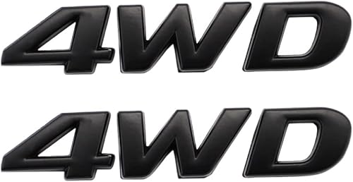 2pcs 4WD Emblem Autocollants Décoratifs 3D en Métal Avec Inscription 4 roues Motrices Pour Toutes les Voitures (noir) - Poukt