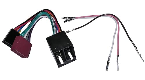 AERZETIX: Rallonge 16cm connecteur fiche ISO 16PIN 8+8 pour autoradio précâblée Faisceau Universel Alimentation+Son Haut parleurs Enceintes mâle Femelle - Poukt