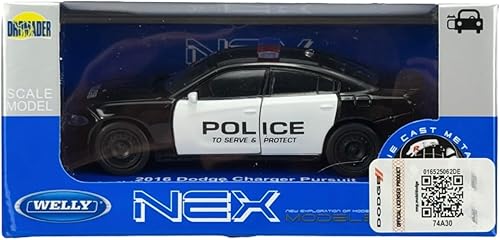 Welly Dodge Charger R/T Berline Police Police Noir à partir de 2016 env. 1/34-1/39 Modèle de voiture en métal - Poukt