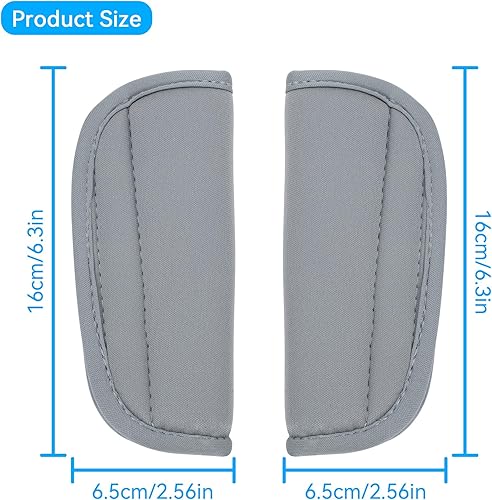 QIMEI-SHOP Housse de Ceinture de Sécurité pour Bébé Coussin de Ceinture de Sécurité pour Poussette Enfant Universel 2 Pièces Gris - Poukt