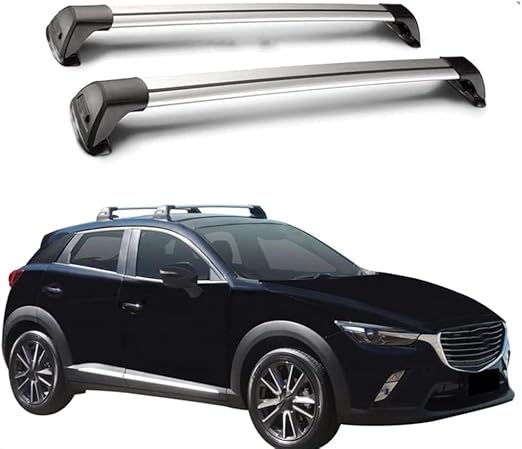 2 Pièces Barres de Toit Transversales pour Mazda CX-3 5-Door SUV 2015-2020,Galerie de Toit-Porte Bagages de Toit de Voiture en Aluminium pour Cargo Bagages Kayak Vélos Canoë,B - Poukt