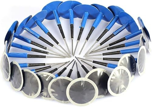 EVGATSAUTO pneu Plug Patch Gum, 24 pièces voiture moto universel Tubeless caoutchouc bleu pneu crevaison réparation champignon Plug Patch Gum(60 * 9 mm) - Poukt
