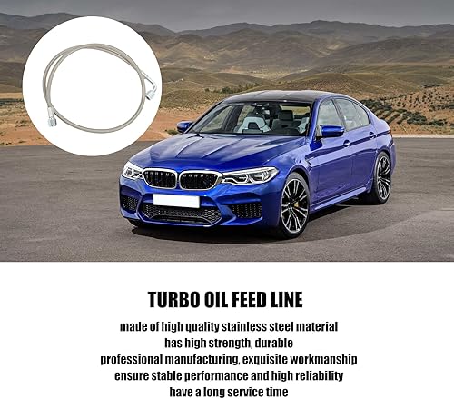 KIMISS Turbo Ligne D'alimentation en Huile 4AN 90 Degrés en Acier Inoxydable Tressé Tube D'alimentation en Huile Tuyau Tuyau(48 Inches) - Poukt