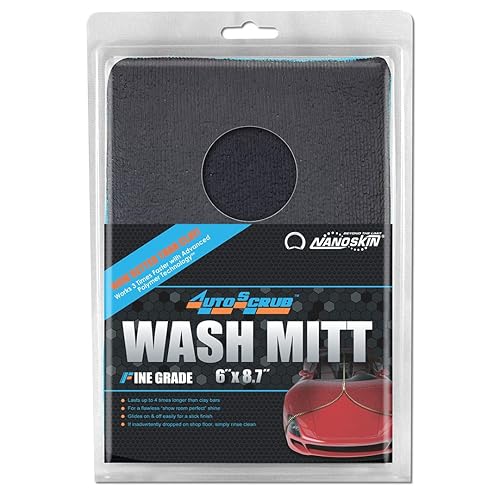 Nanoskin AS-016 AUTOSCRUB Gant de toilette fin en microfibre tricotée - Bleu, 15,2 x 22 cm - Poukt