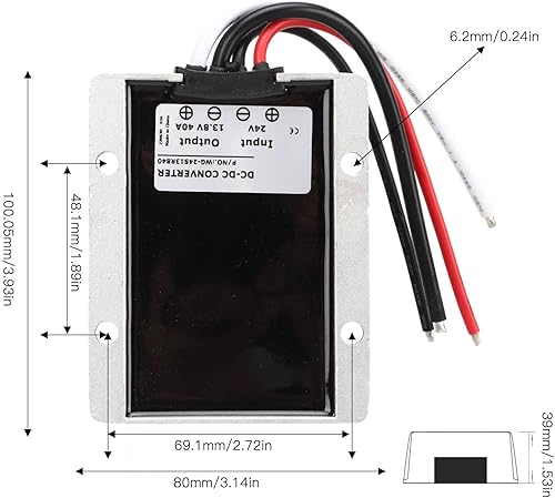 Convertisseur de Puissance, Régulateur de Convertisseur de Tension 24 V à 13,8 V 40 A 552 W Ip68 étanche pour Autoes Ships Yachts Railways Instruments - Poukt