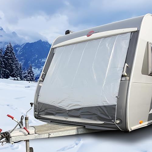 your GEAR Bâche de protection thermique pour caravane - 185 x 160 cm - Bâche de protection pour l'avant et l'arrière - Poukt