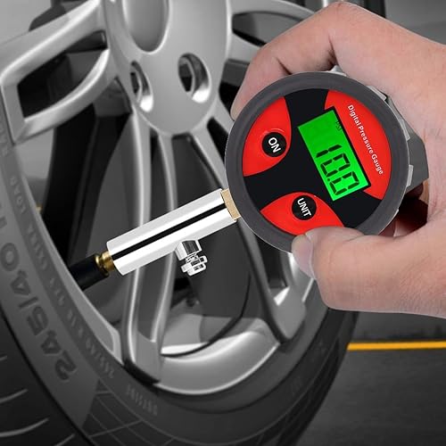 0~200PSI LCD Digital Tire Pressure Air Gauge, Mesure pression pneu, Manomètre Jauge de Pression, avec valve et mesure de pression de pneu de chapeaux pour les camions de voitures - Poukt